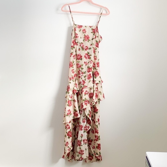 NWT Nasty Gal Waterfall-En For You Floral Halter Dress US 2 - Picture 5 of 11